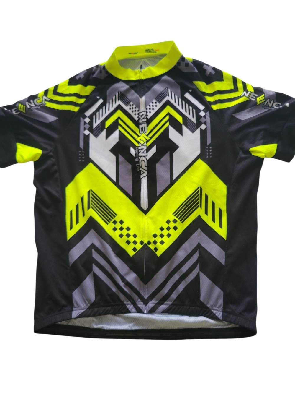Men’s High-Vis Yellow & Black Cycling Jersey Size 3XL